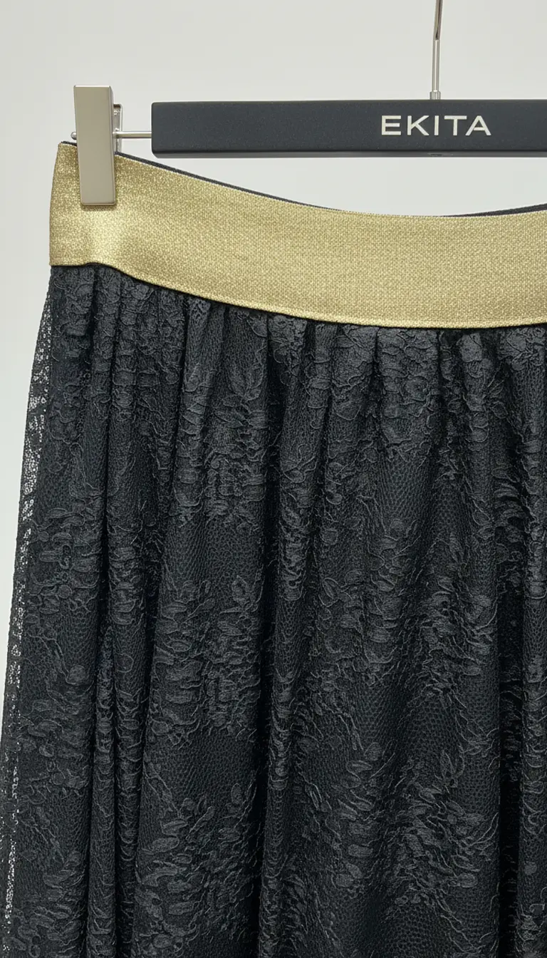 Jupe longue en dentelle noire – Image 5