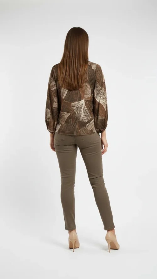 Pantalon slim femme couleur taupe