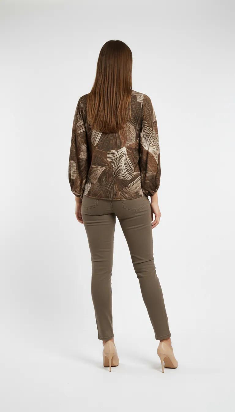 Pantalon slim femme couleur taupe – Image 2