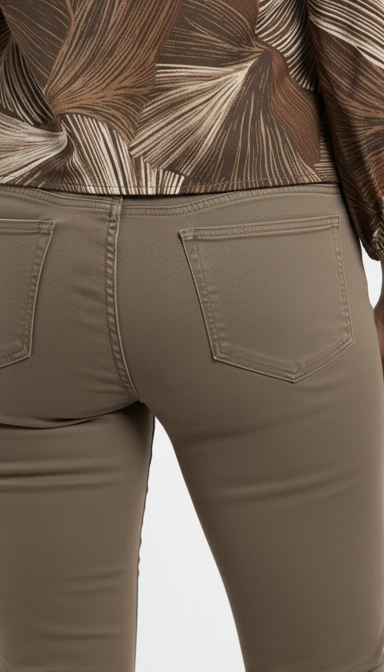 Pantalon slim femme couleur taupe – Image 5