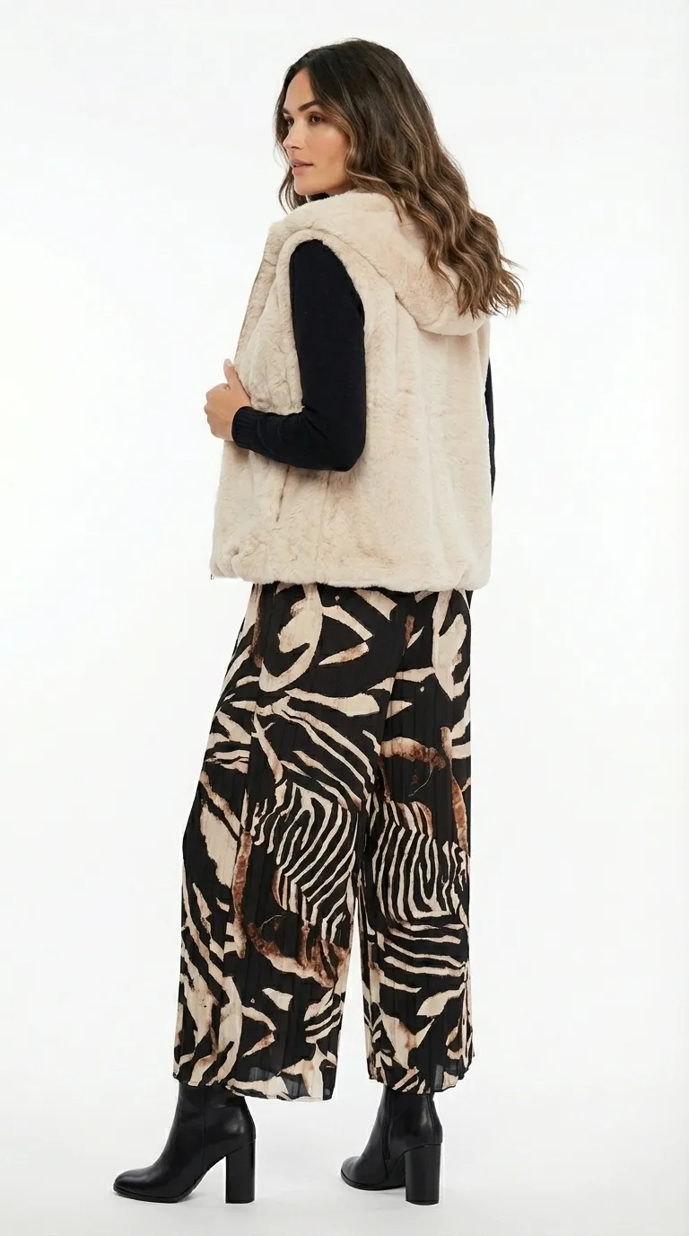 Pantalon femme fluide plissé à imprimé – Image 2