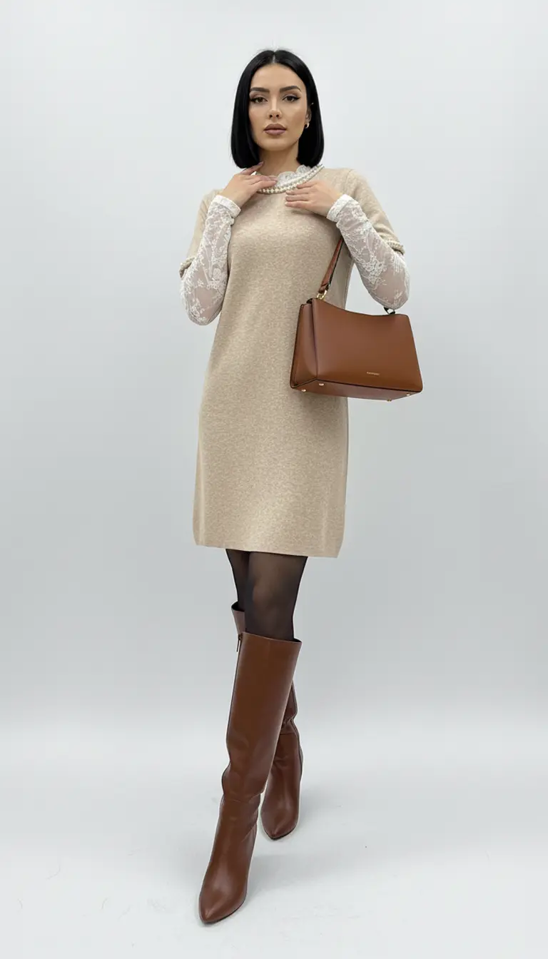 Robe courte femme en maille douce – Image 5