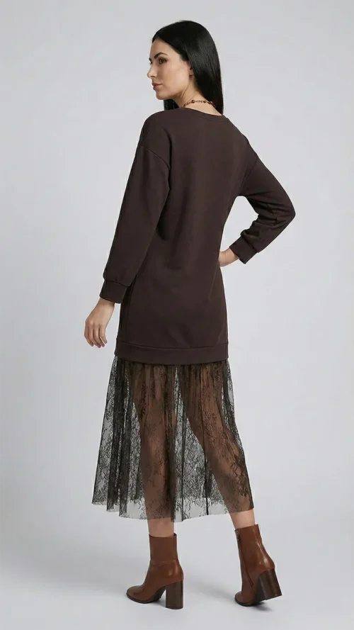 Robe longue bi-matière