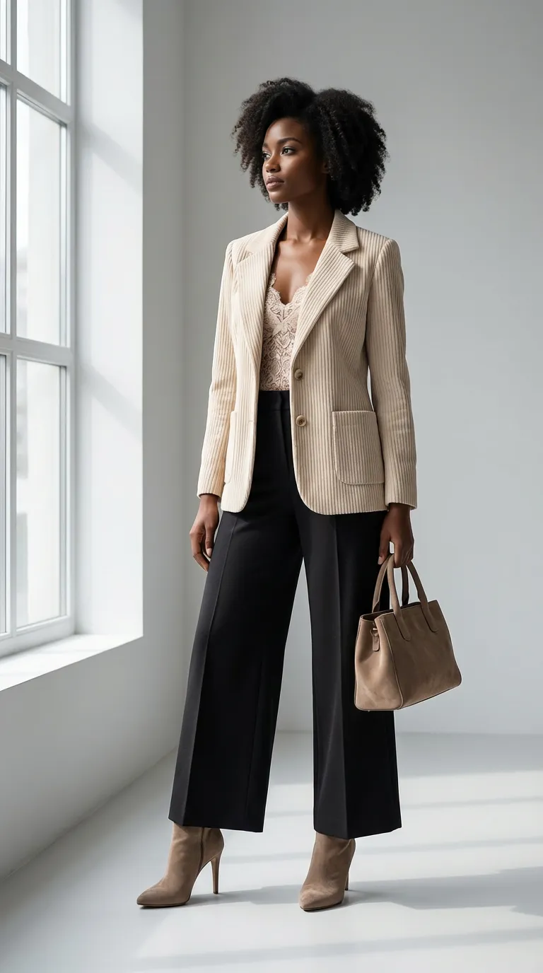 Veste en velours côtelé écru – Image 5