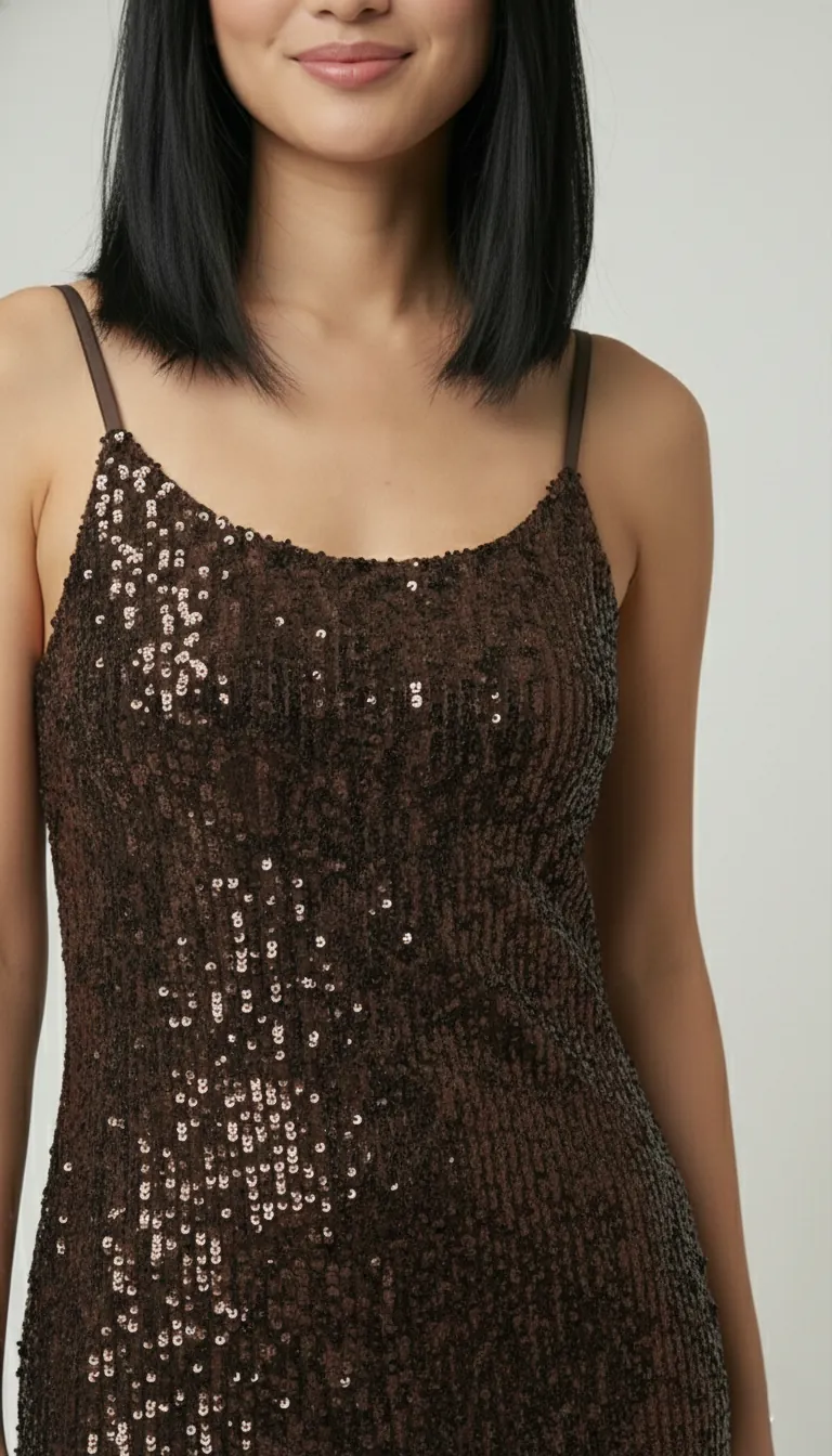 Robe longue sequin et dentelle – Image 4