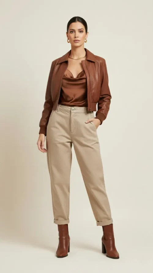 Chino beige femme