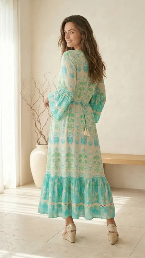 Robe Longue Boho-Chic « Aura Turquoise »