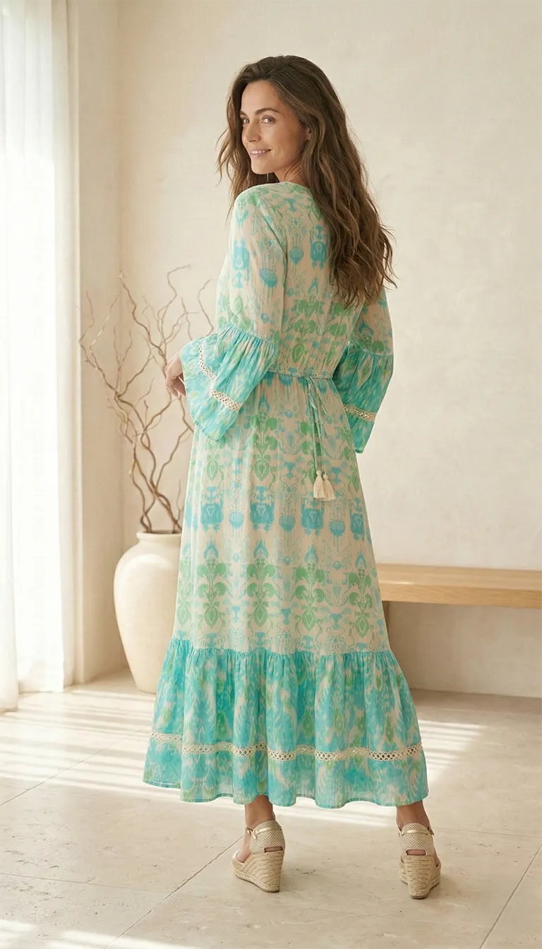 Robe Longue Boho-Chic "Aura Turquoise" – Image 2